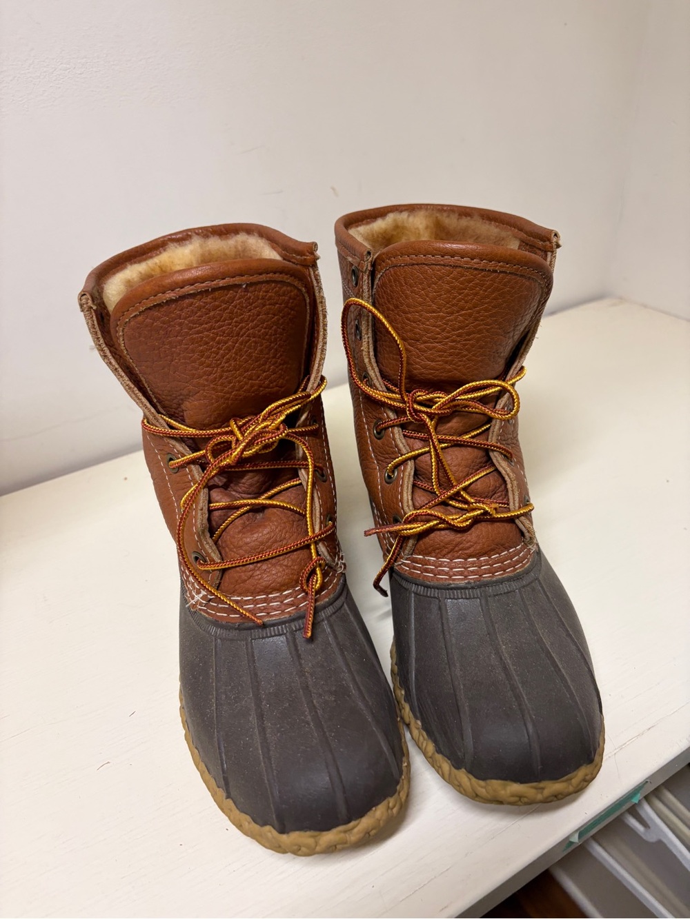 L.L. Bean Brown Leather duck boots Women’s 7